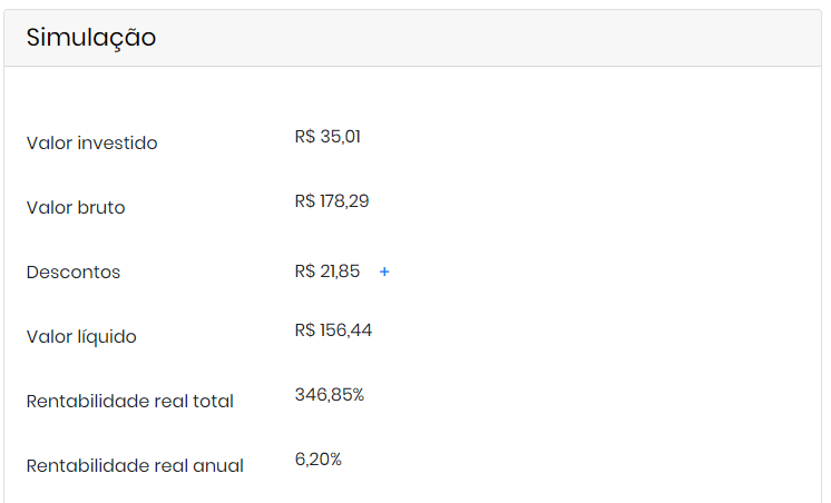 Simulação do investimento no IPCA+ 2045